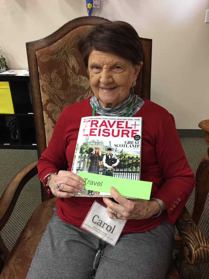 Carol enjoys all of the art activities she does daily at Aspen Senior Day Center.