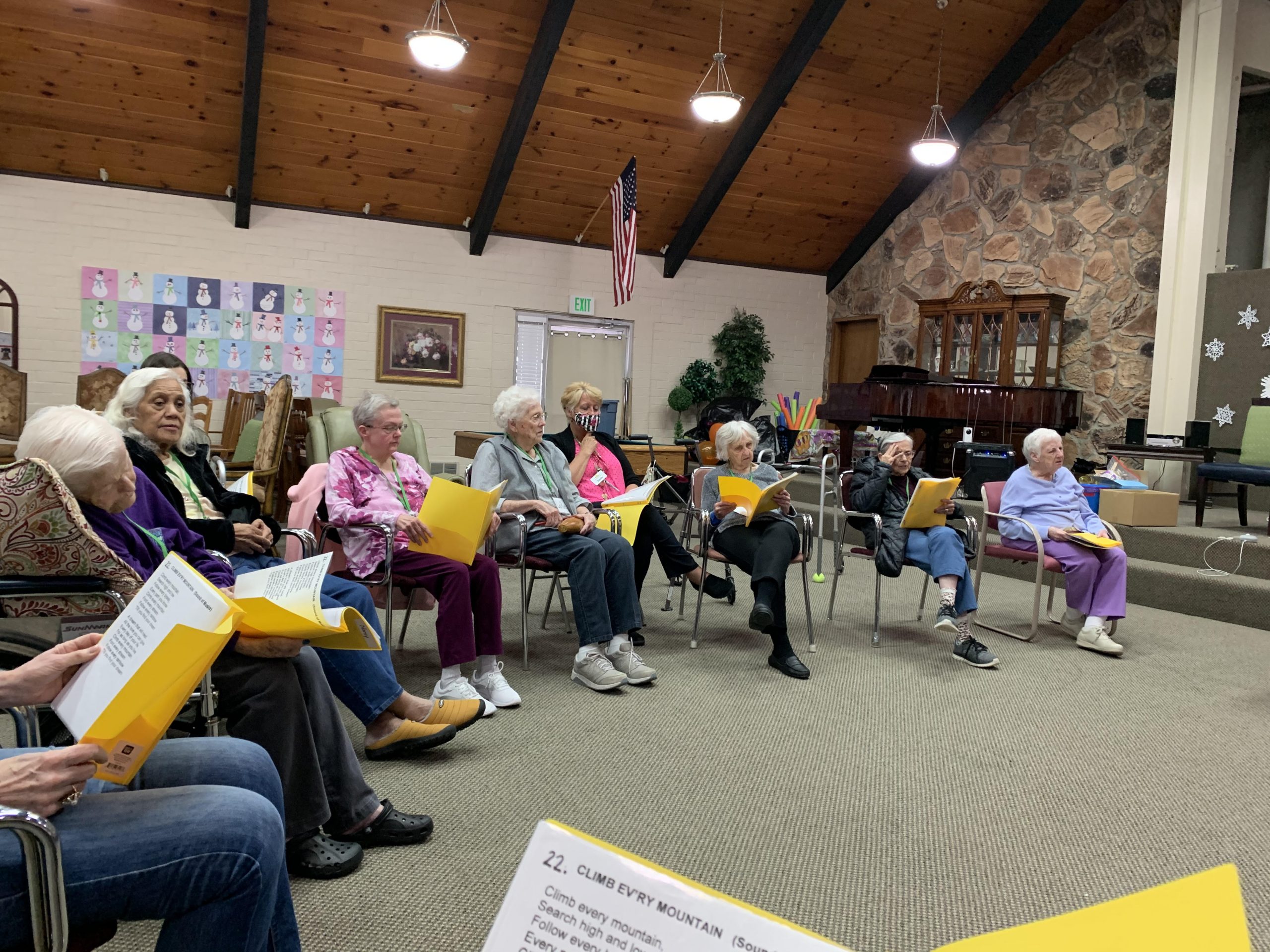 Clients singing together at Aspen Senior Day Center