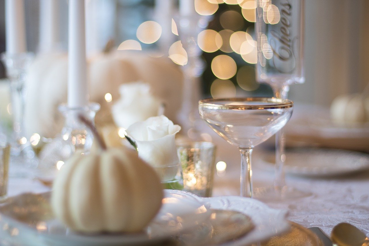 A table set for a holiday meal